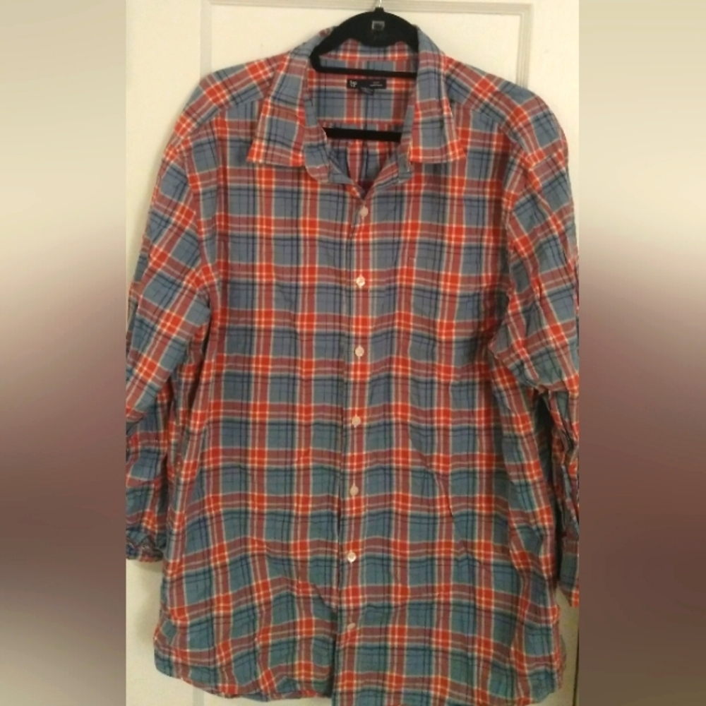 GAP LONG SLEEVE PLAID SHIRT SLIM FIT BUTTON DOWN Sz XXL
